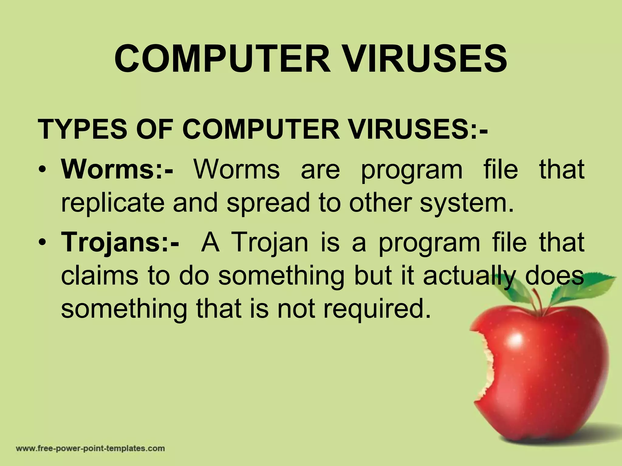 computer viruses power point presentation | PPTX