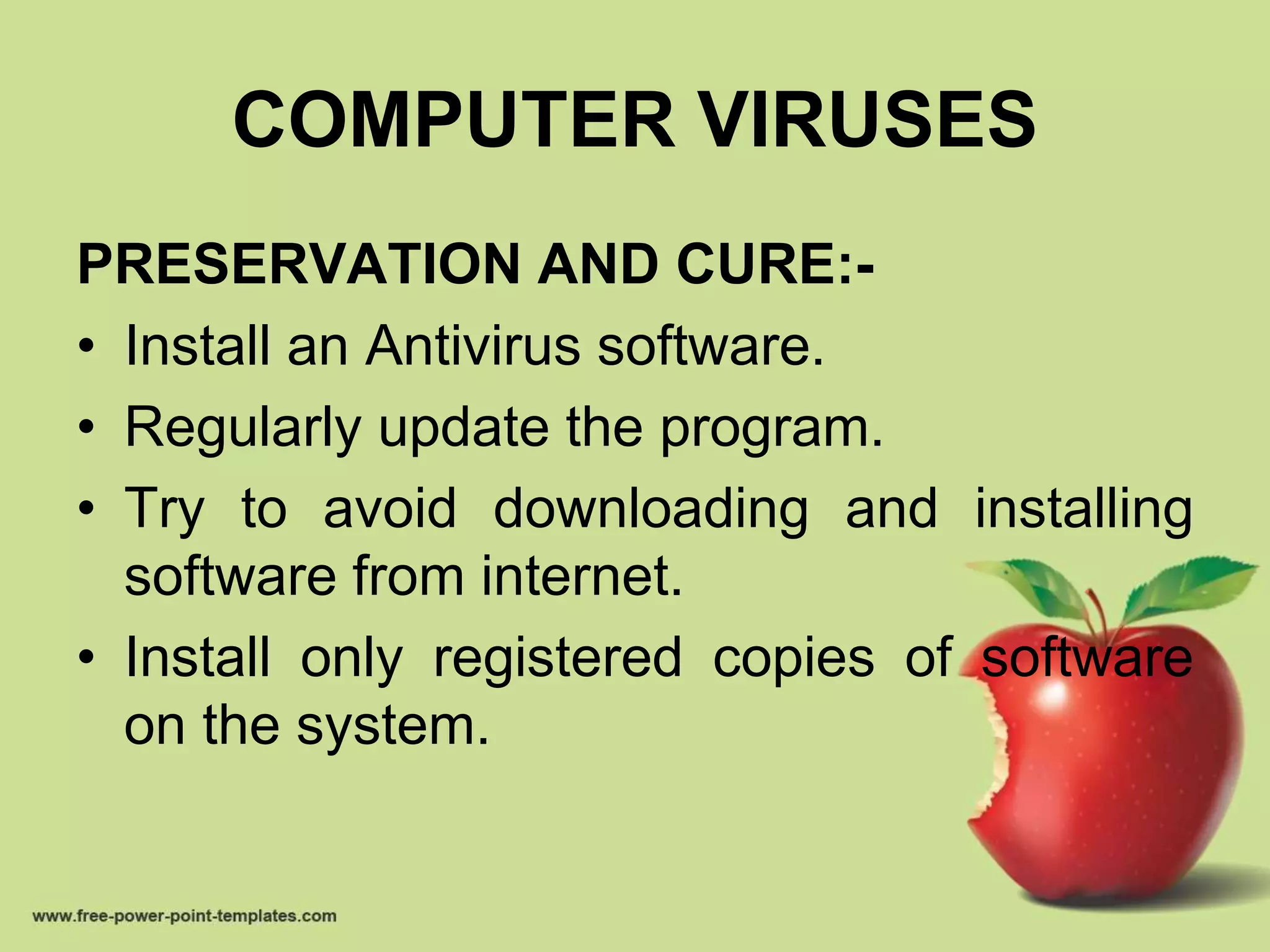 computer viruses power point presentation | PPTX