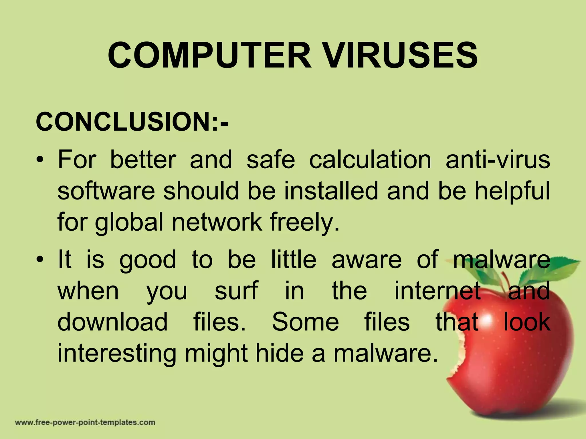 computer viruses power point presentation | PPTX