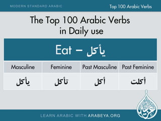 Top 100 Arabic Verbs used in Daily Life  Part 3 (Letter E- Letter F and Letter G)