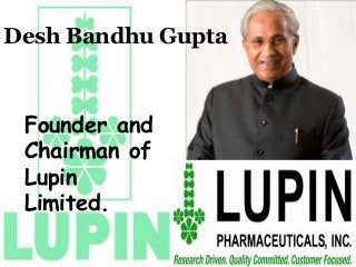 Desh Bandhu Gupta
Founder and
Chairman of
Lupin
Limited.
 