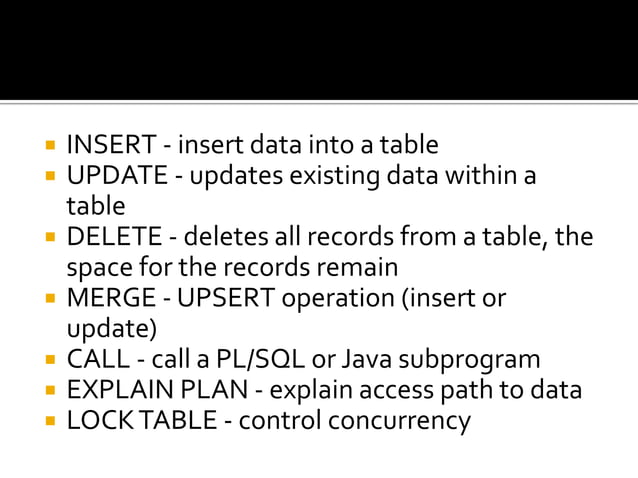 DML, DDL, DCL ,DRL/DQL and TCL Statements in SQL with Examples