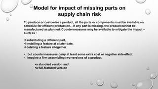 Missing Components Example Product complexity and supply chain design. | PPTX