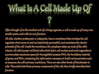 The fundamental unit of life ~ Cell