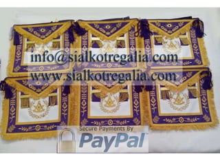 Masonic Grand Lodge Master purple apron 
