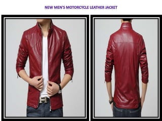 New Men's motorcycle leather jacket