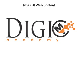 Types Of Web Content
 