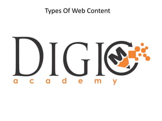 Types Of Web Content