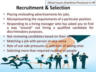 Ethical Issues in Human Resource Management | PPT