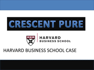 HARVARD BUSINESS SCHOOL CASE
 
