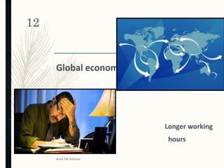 Global economy
Longer working
hours
work life balance
12
 