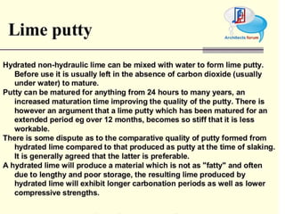Civil construction material lime