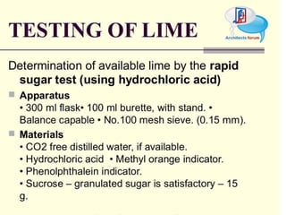 Civil construction material lime