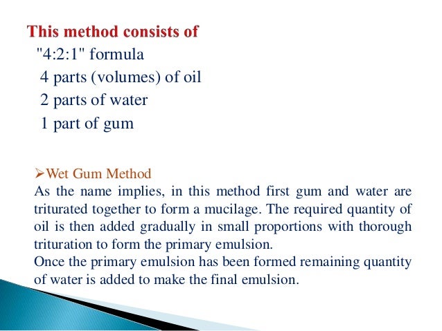 Formulation Of Emulsion
