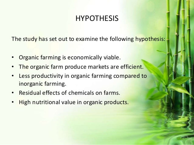 hypothesis on agriculture