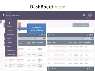 DashBoard View
Advanced
Menu/Filters
 