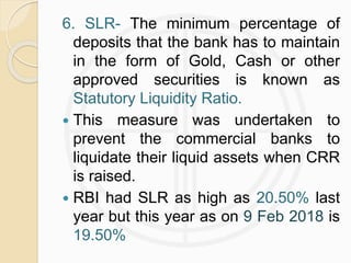 Slr Policy Rbi Monetary Policy of India | PPTX