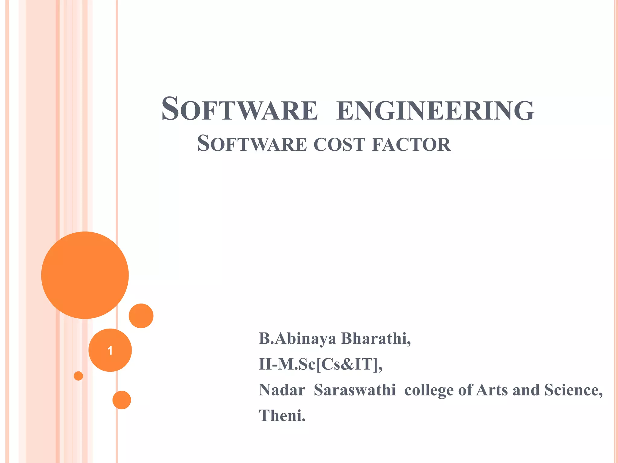 software cost factor PPT