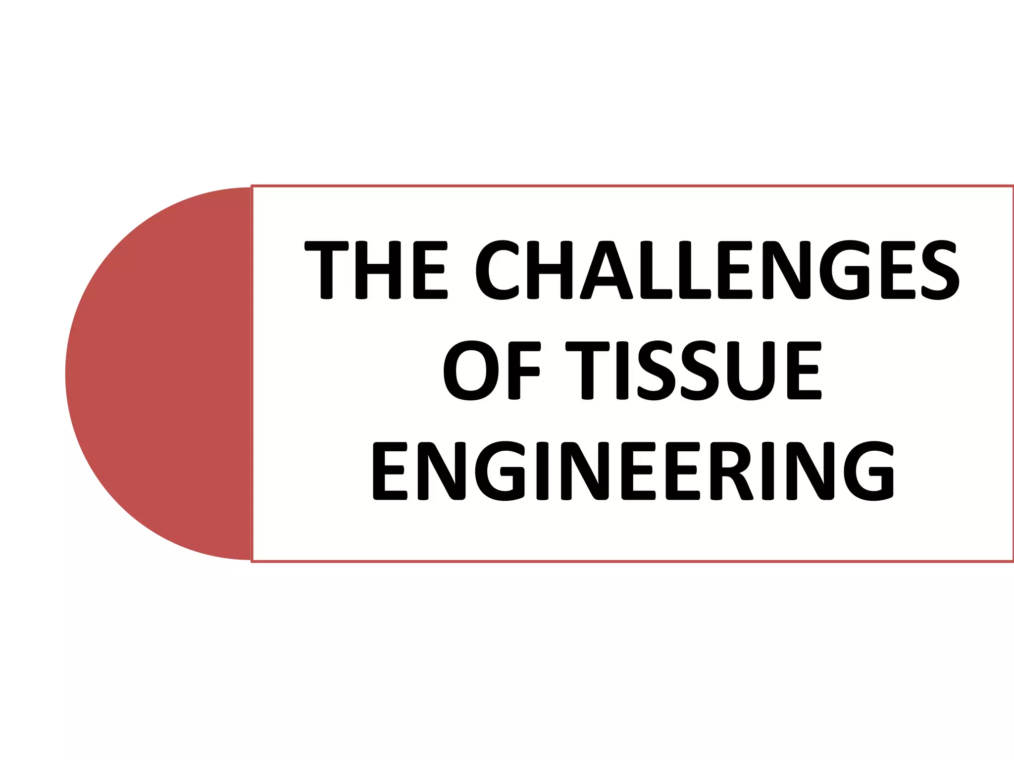 THE CHALLENGES
OF TISSUE
ENGINEERING
 