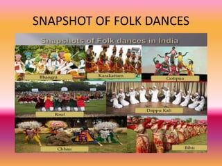 SNAPSHOT OF FOLK DANCES
 