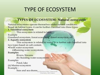 TYPE OF ECOSYSTEM
 