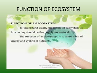 FUNCTION OF ECOSYSTEM
 