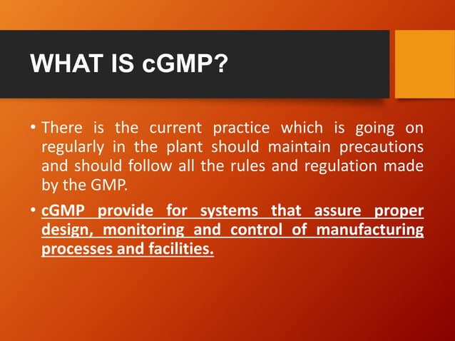 GMP Key Elements and Basic Principals | PPT