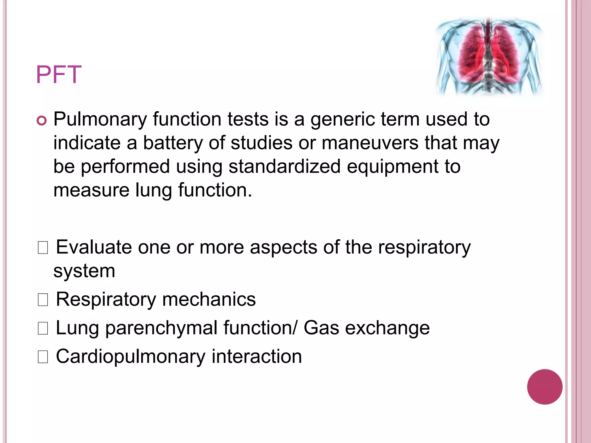 pulmonary function tests ppt | PPTX