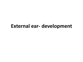 External ear- development
 