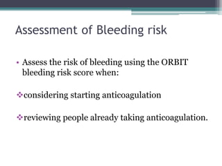 Atrial fibrilation diagnosis and management updated guidline. NICE 2021 ...