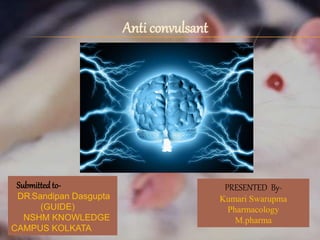 Anti convulsant
PRESENTED By-
Kumari Swarupma
Pharmacology
M.pharma
Submitted to-
DR.Sandipan Dasgupta
(GUIDE)
NSHM KNOWLEDGE
CAMPUS KOLKATA
 