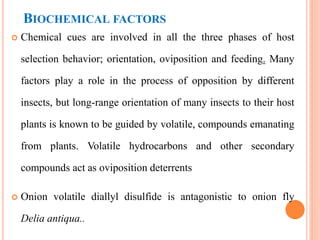 mechanism of resistance in plant against insects | PPTX