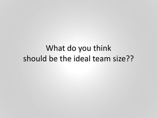 What do you think
should be the ideal team size??
 