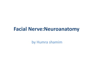 Facial Nerve:Neuroanatomy
by Humra shamim
 