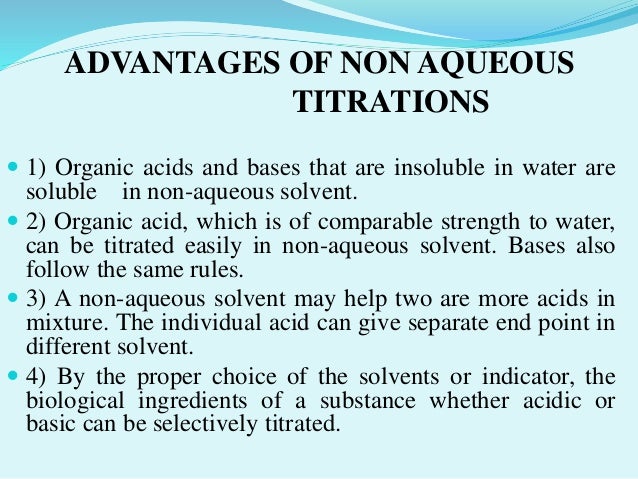 Non Aqueous Titration Of Weak Bases With Perchloric Acid Non Aqueous Acid Base Titration