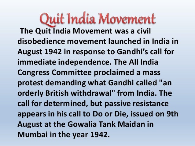 Essay on quit india movement in 150 words image