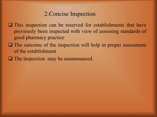 INSPECTION OF DRUG DISTRIBUTION CHANNELS | PPTX