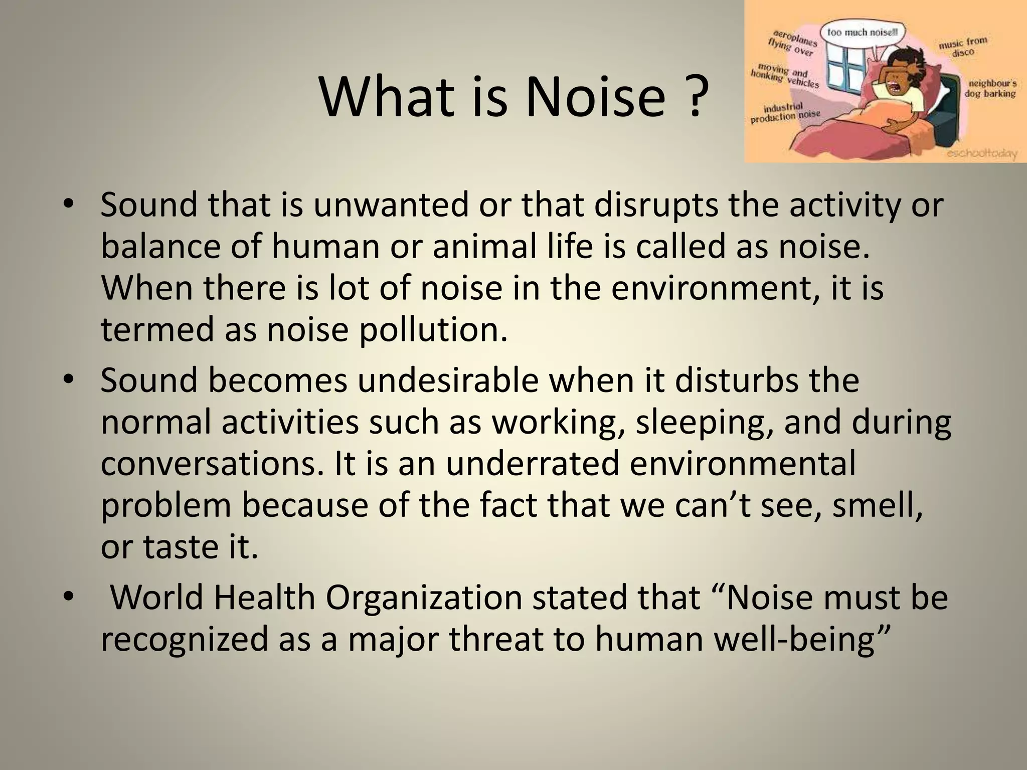 Effect of Noise Pollution on Mental Health | PPT