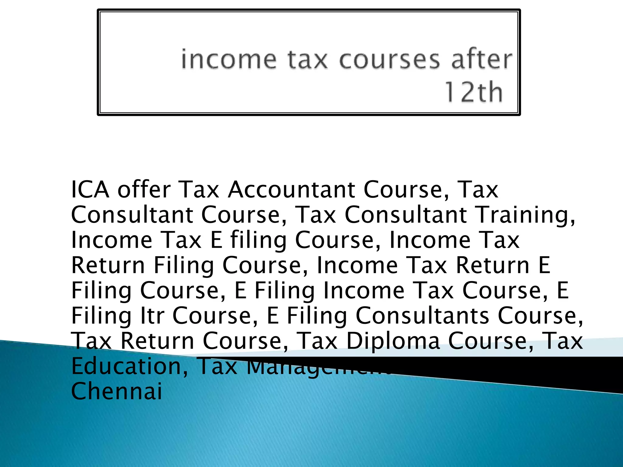 tax courses after 12th PPT