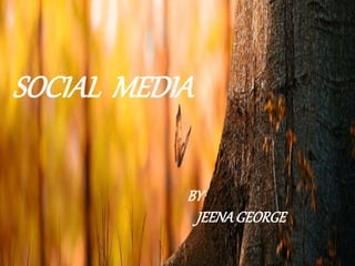 SOCIAL MEDIA
BY
JEENAGEORGE
 