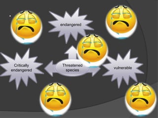 .
Threatened
species
Critically
endangered
vulnerable
endangered
 