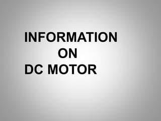 Speed control of DC motor using pulse width modulation technique | PPTX