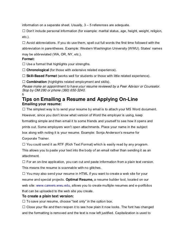 sending resume email