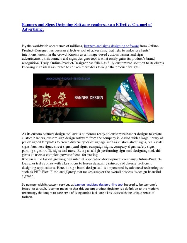 Banners And Signs Designing Software Renders As An Effective Channel