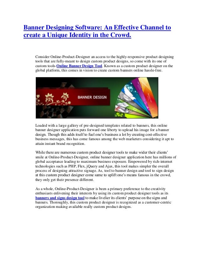 Banner Designing Software An Effective Channel To Create A Unique Id