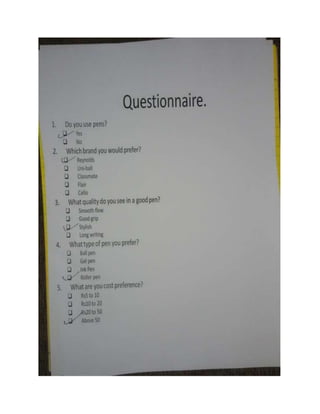 Marketing Project on Pen