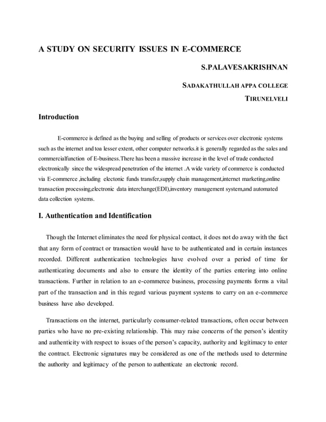 security issue in e-commerce | PDF