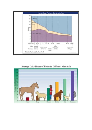 Human Sleep PatternsChange with Age
Average Daily Hours of Sleep for Different Mammals
 