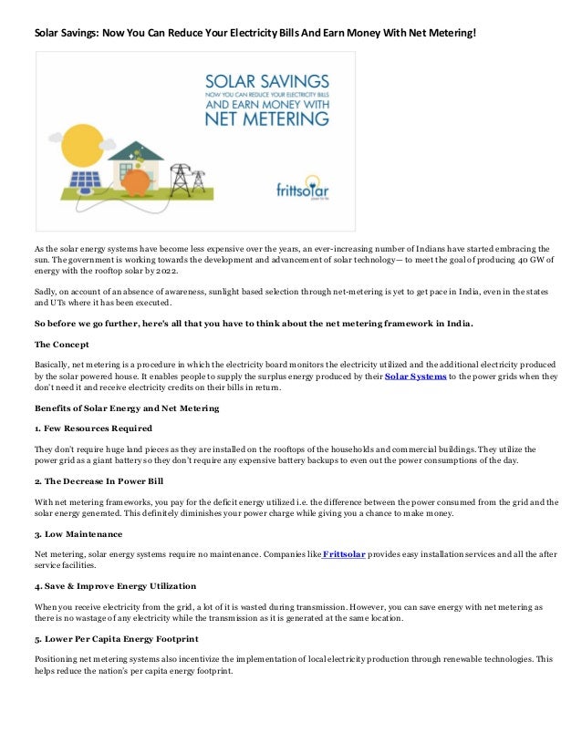 Solar Savings Now You Can Reduce Your Electricity Bills And Earn Money