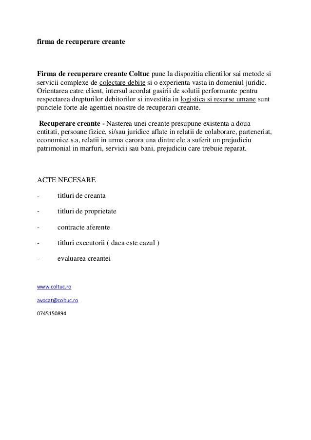 Recuperare Creante